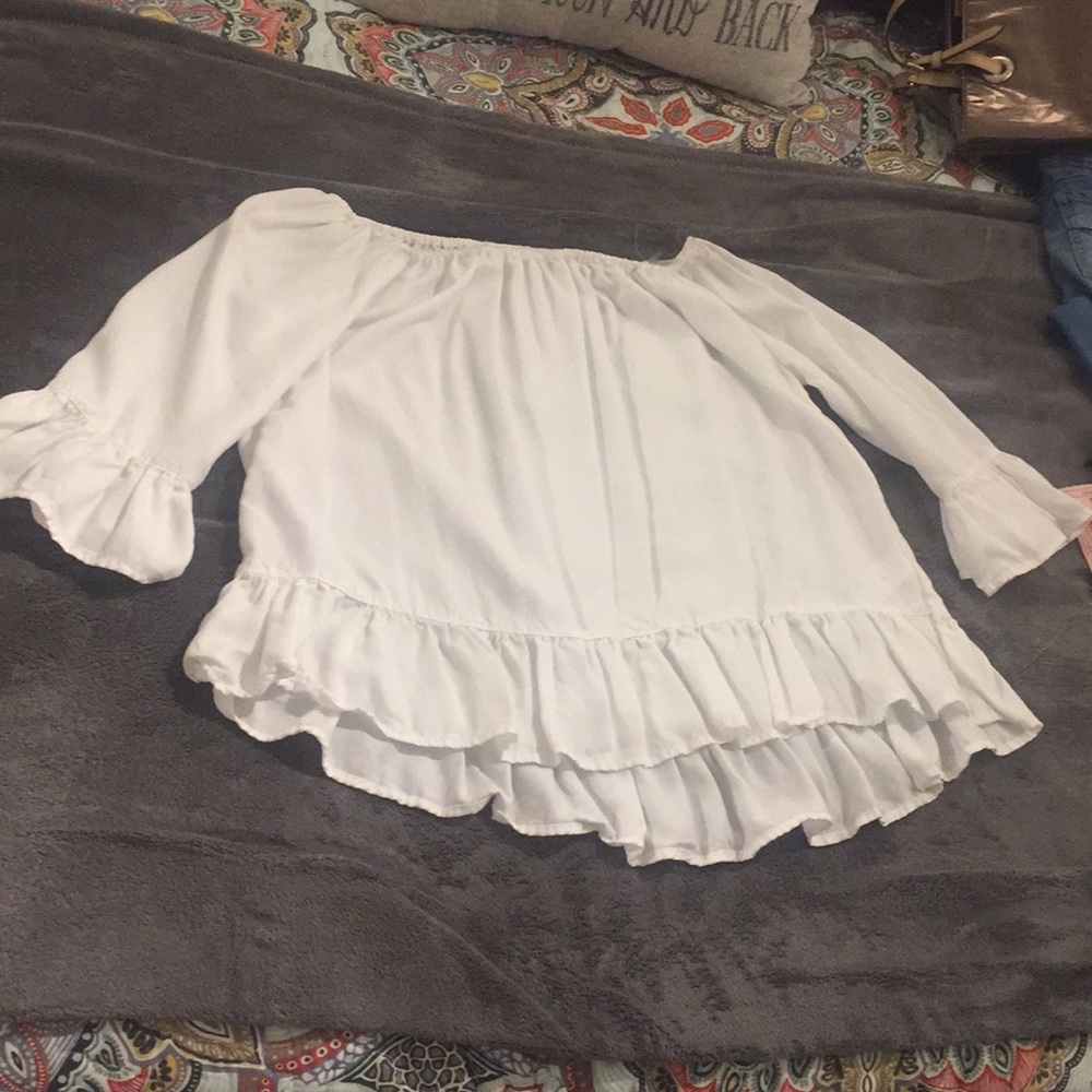 White off shoulder top
